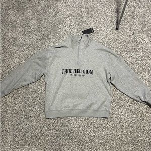 True Religion HALF ZIP SWEATSHIRT new Tags  Size L mens